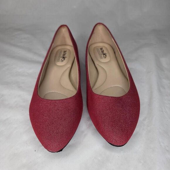 Coach and Four Red Metallic Melitta Flats Shoes Size 8.5  Shimmer Finish - Picture 3 of 8